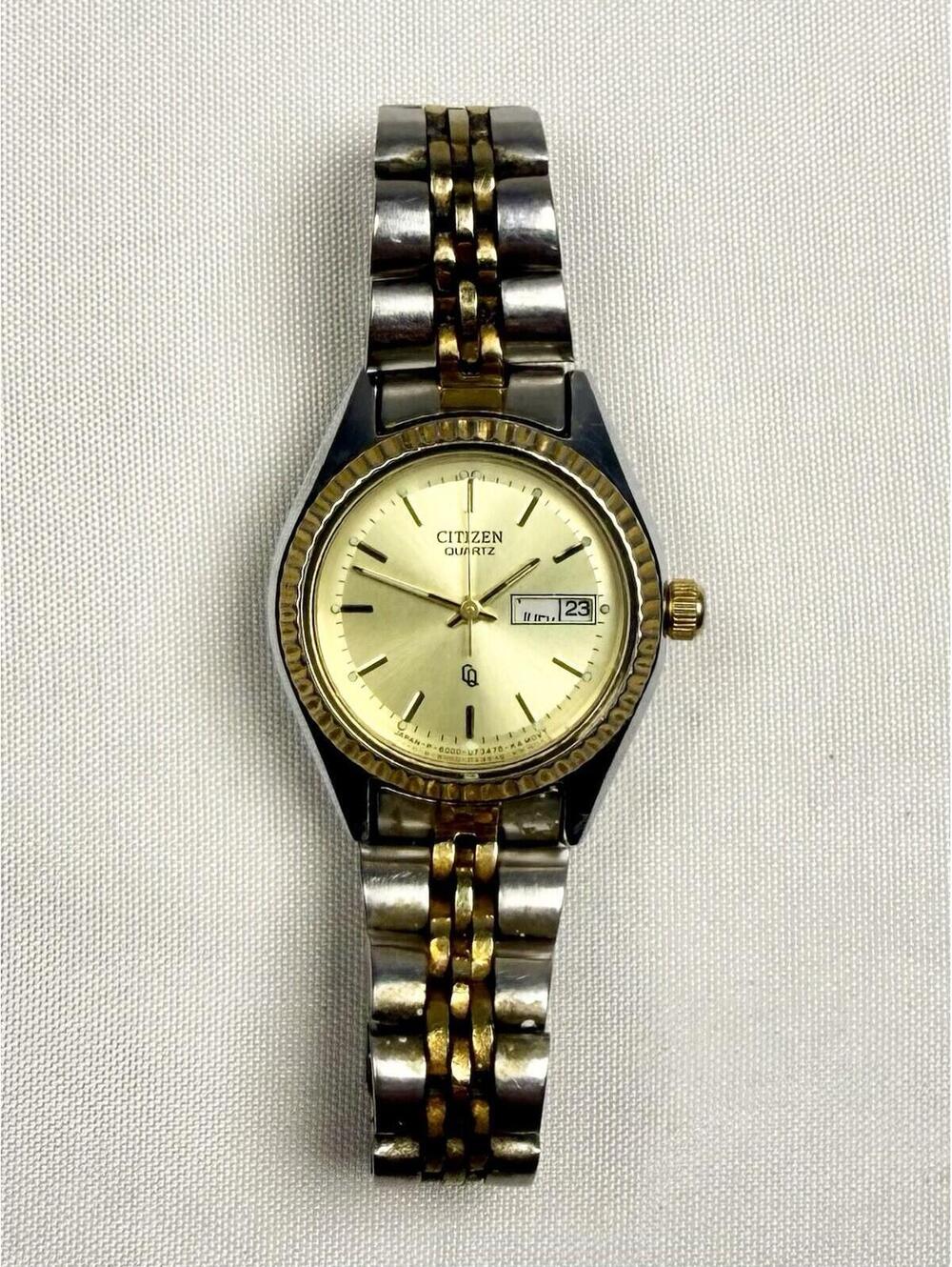 Citizen Quartz Two-Tone Analog Bracelet Wristwatch Women’s Day/Date Dress